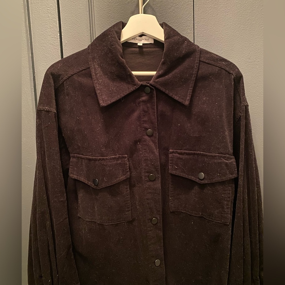 WeWoreWhat - NWOT - Black Corduroy Shacket - Size XS/S - Picture 5 of 12